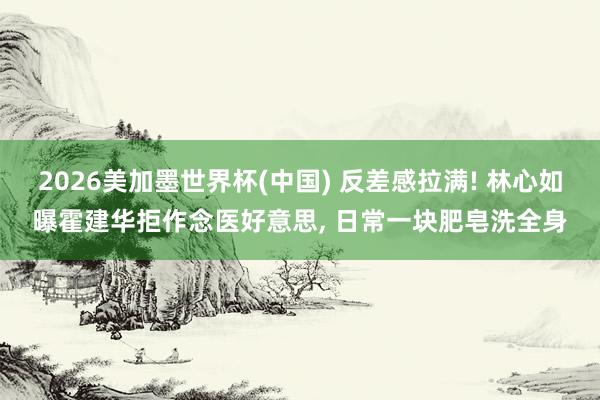 2026美加墨世界杯(中國) 反差感拉滿! 林心如曝霍建華拒作念醫好意思, 日常一塊肥皂洗全身
